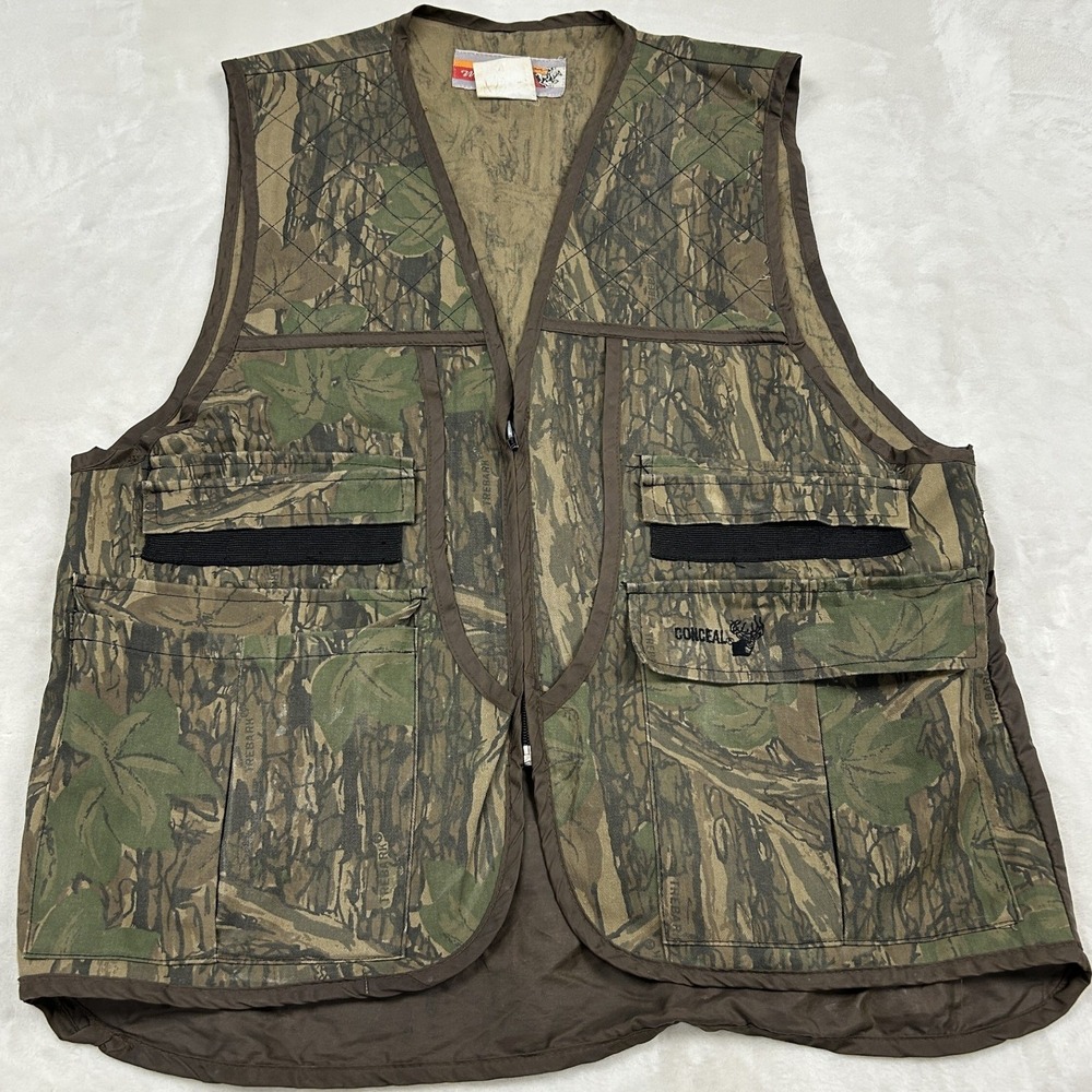 Winchester Hunting Vest Mens M Camo Treebark Utility Game Bag Recoil Pad